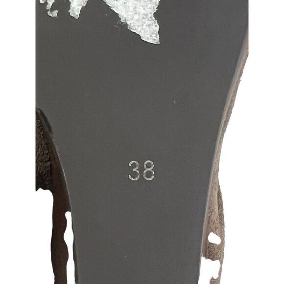 Brian James cap toe suede wedge pump shoes tan brown womens sz 38/7.5 - Picture 7 of 8